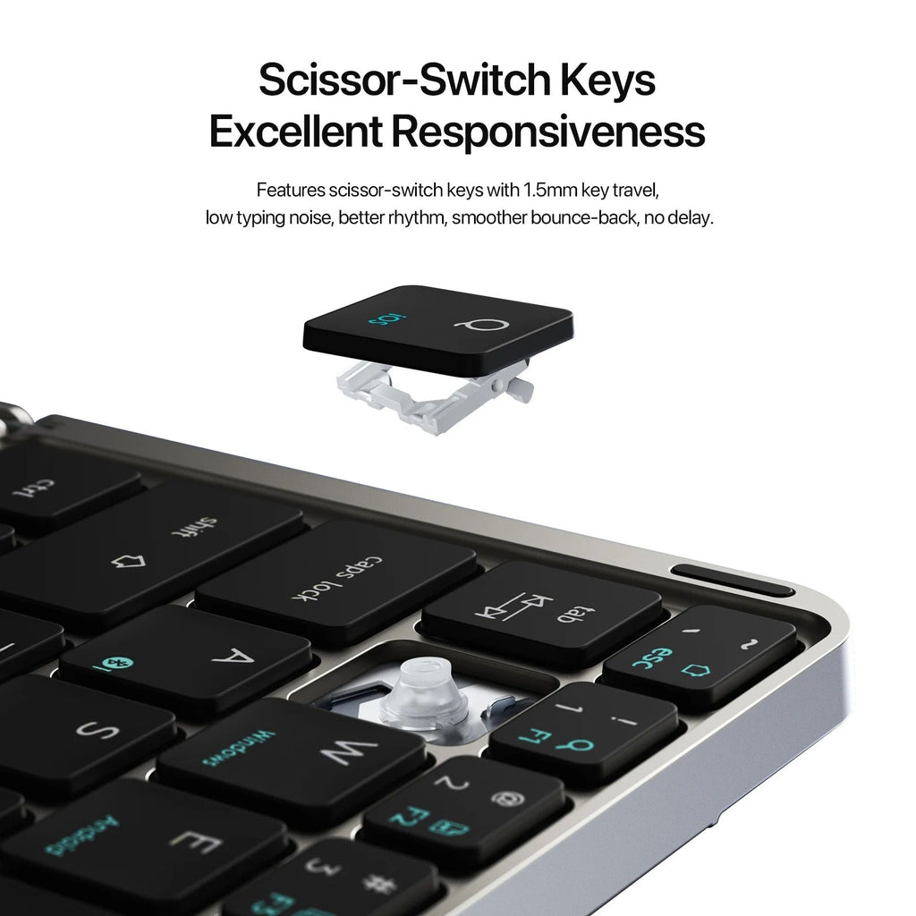 New Multifunctional Model Foldable Bluetooth 5.0 Keyboard with Touchpad & Phone Holder For Phones Tablets PC