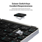 New Multifunctional Model Foldable Bluetooth 5.0 Keyboard with Touchpad & Phone Holder For Phones Tablets PC