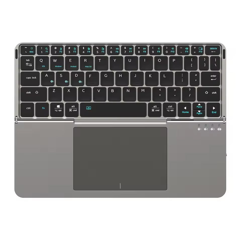 New Multifunctional Model Foldable Bluetooth 5.0 Keyboard with Touchpad & Phone Holder For Phones Tablets PC